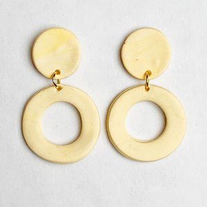 Pastel Yellow Retro Earrings